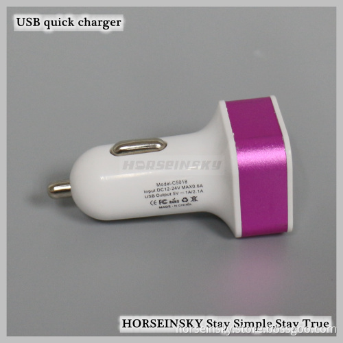 Portable Car Charger 5V Intelligent Mobile Phone Car Charger for iphone7